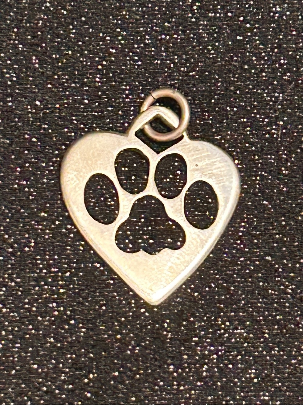 Handmade Sterling Silver Paw Print Heart Pendant